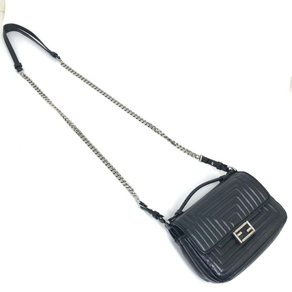 FENDI Black Leather Pochette Shoulder Bag - Picture 5 of 16